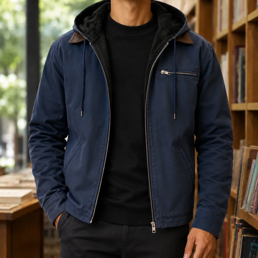 Fleece-Lined Hooded Jacket