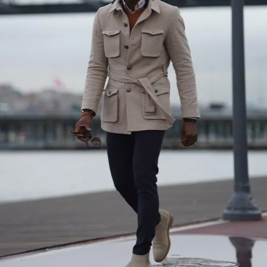 Polished Slim Fit Wool Tailored Coat