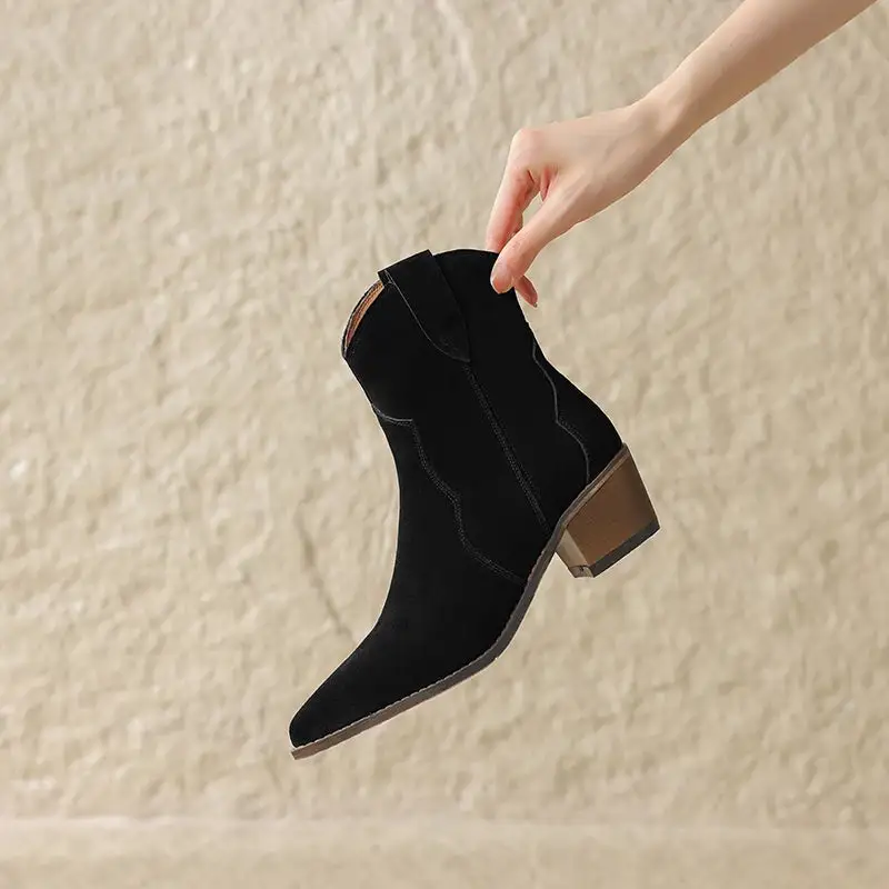 Suede Cowboy Warm-Lined Knee-High Boots