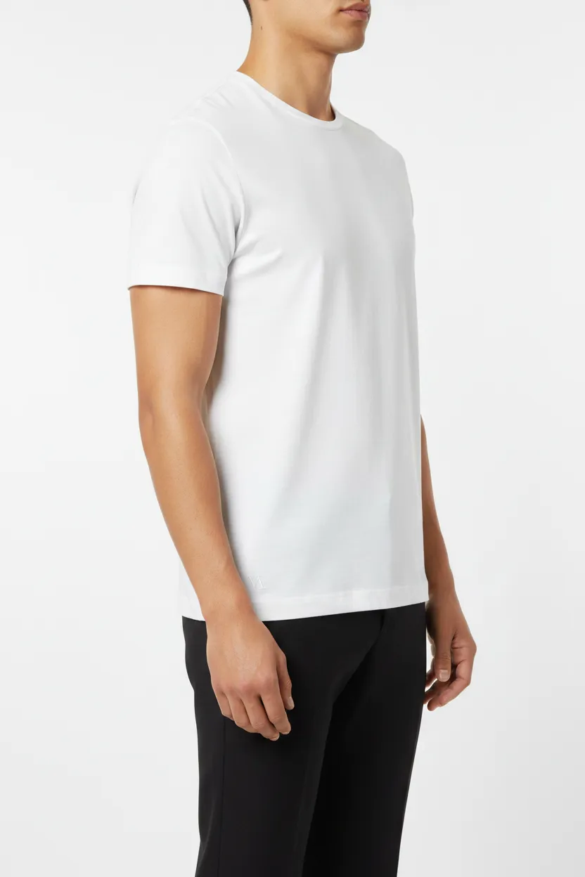 Refined Round Neck Crew Neck Cotton T-Shirt