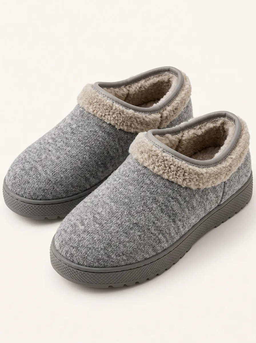 Grey Slippers with a Winter Ready Look