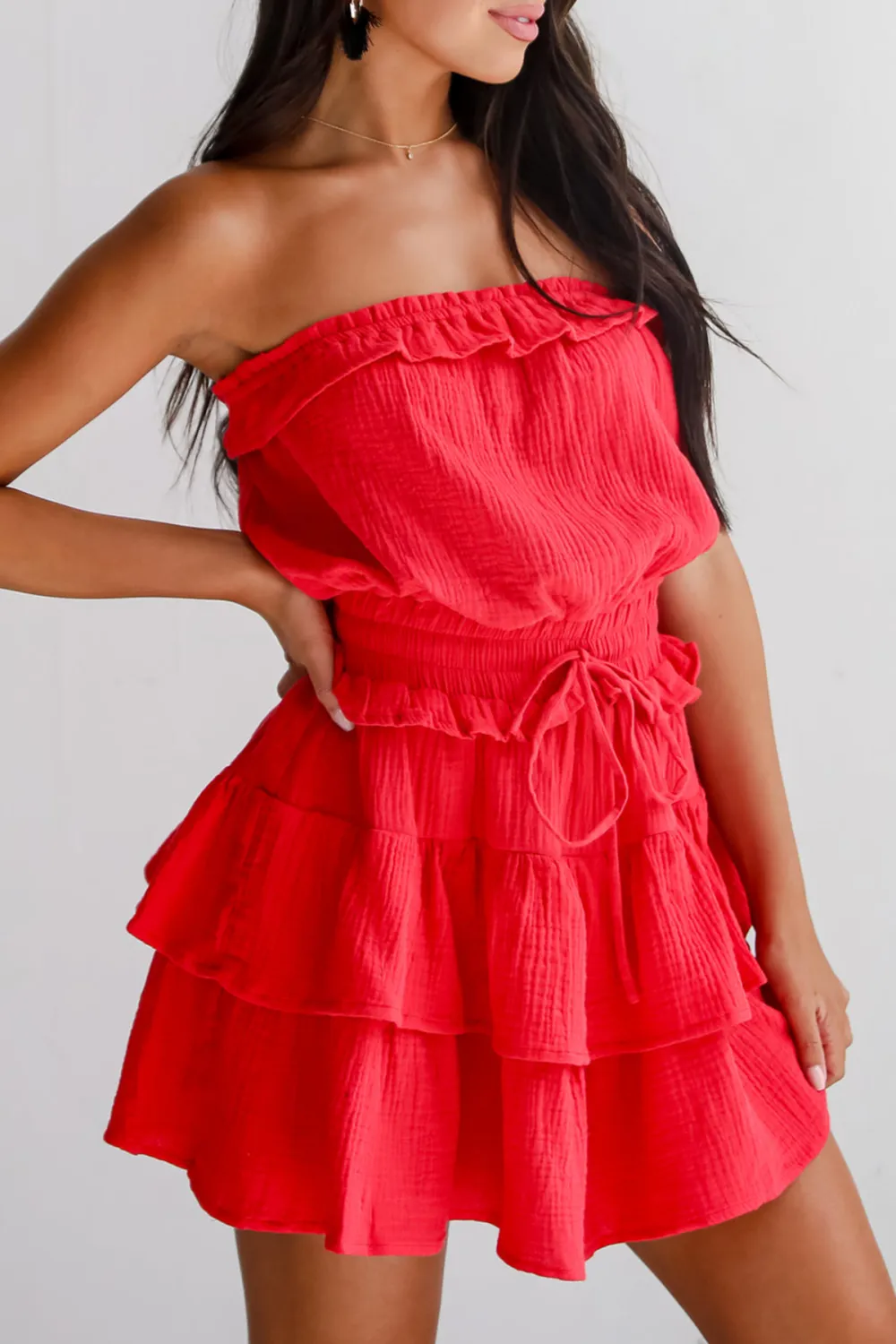 On The Sidelines Linen  Mini Dress