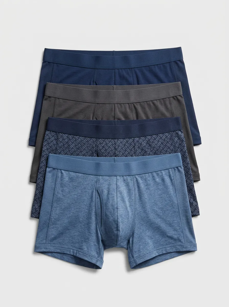 Men's Geometric Pattern 4-Pack Boxer Briefs