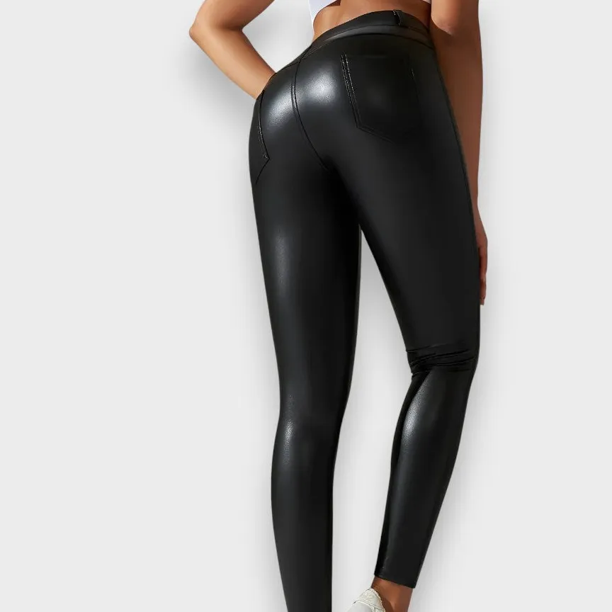 Faux Leather Shaping Leggings