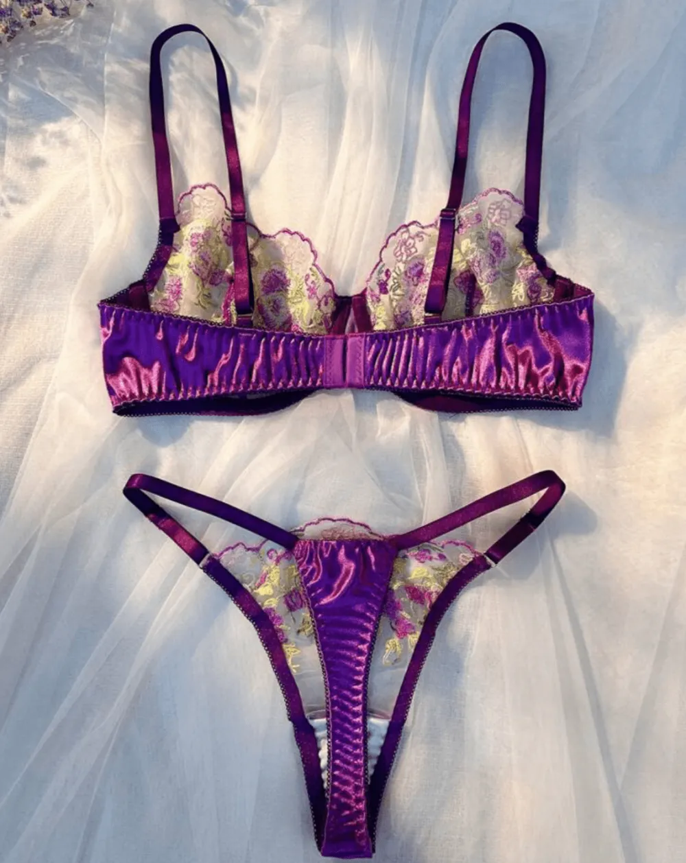 Textured Silk Lingerie Set