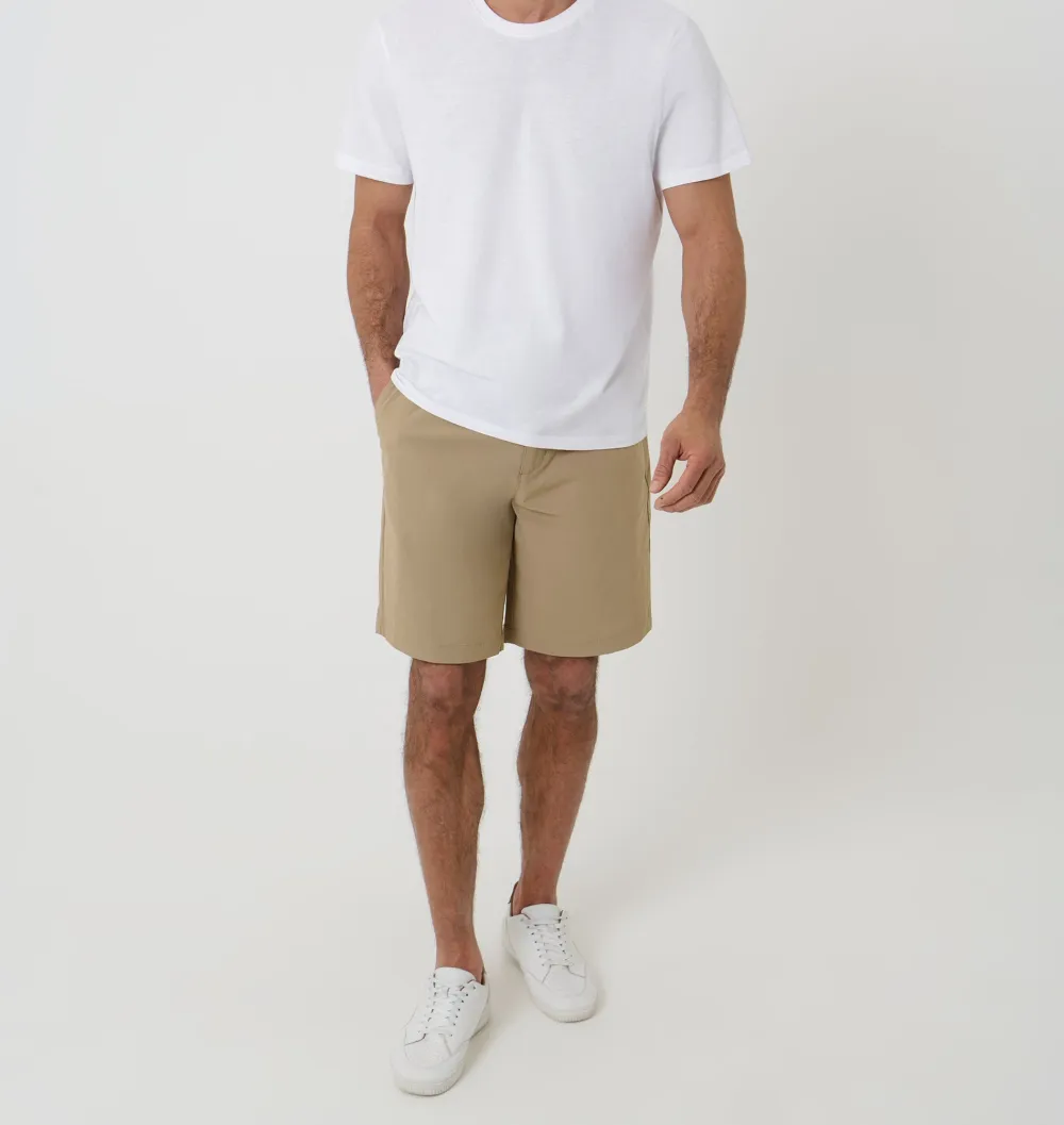 Men's Stone Regular-Fit Elastic-Waist Stretch Chino Shorts