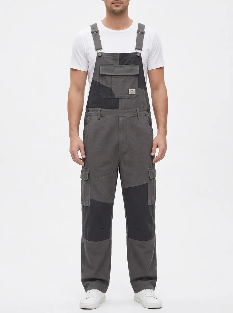 Patchwork Cargo Patchwork Detail Overalls