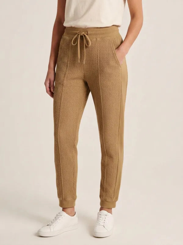 Women's Casual Waffle Knit Drawstring Jogger Pants