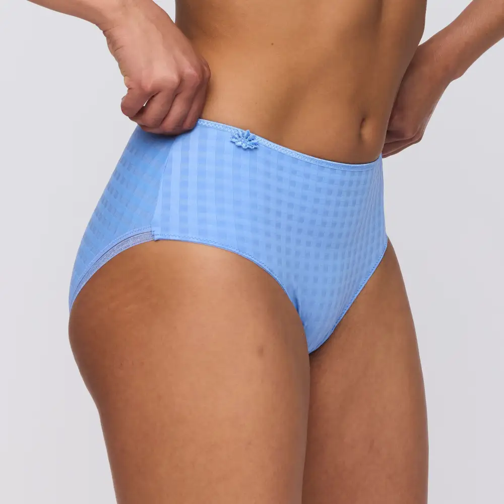 Women's Full Coverage Elastic Waistband Cotton Gusset Floral Embroidery Cotton Checkered Retro Detail Soft Fabric Stretch Fit Brief Panty