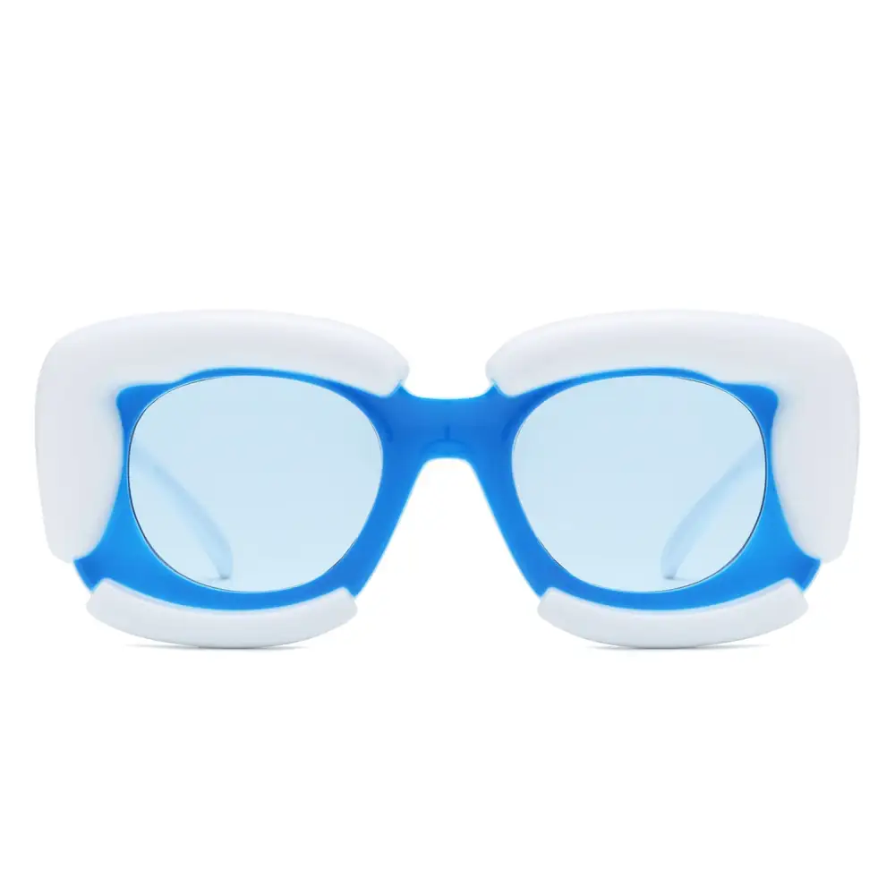 Low Profile Square Geometric Frame Sunglasses