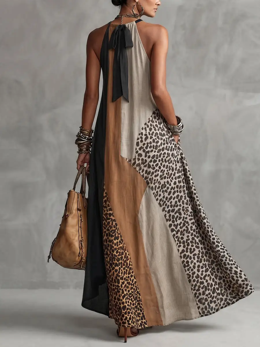Sleeveless Neck Maxi Dress