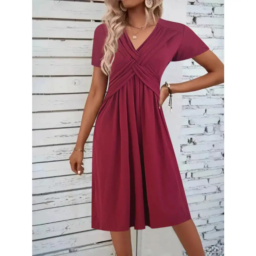 Everyday V-Neck Short Sleeve Midi Dress