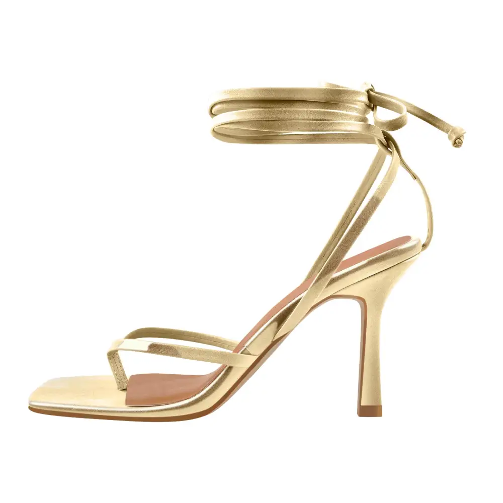Flip Flop Thong Square Toe Lace Up Sandals