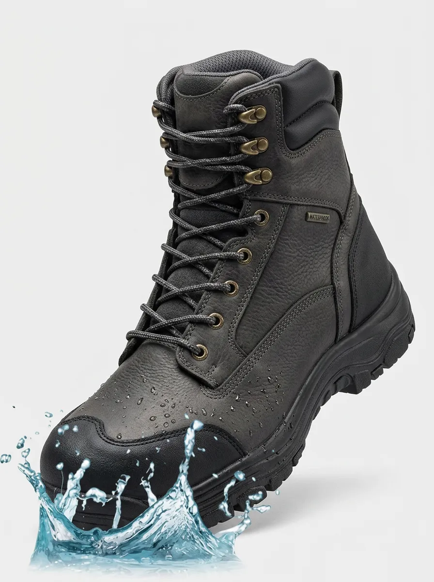 Rugged Non-Slip Men's Waterproof Work Boots