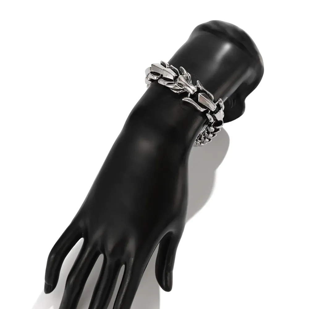 Men's Sculpted Dragon Alloy Bracelet