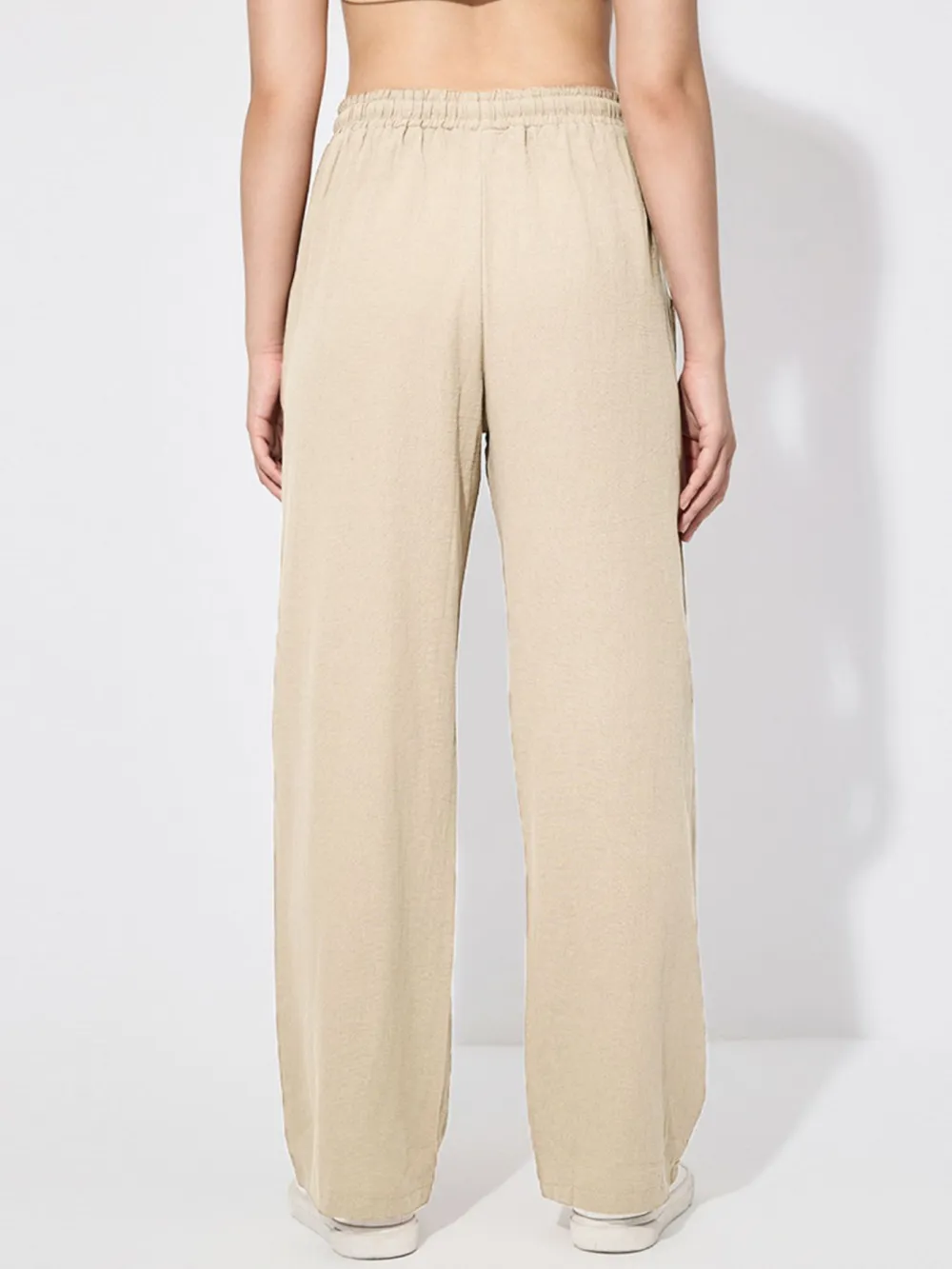 Lightweight Drawstring Wide Leg Pants