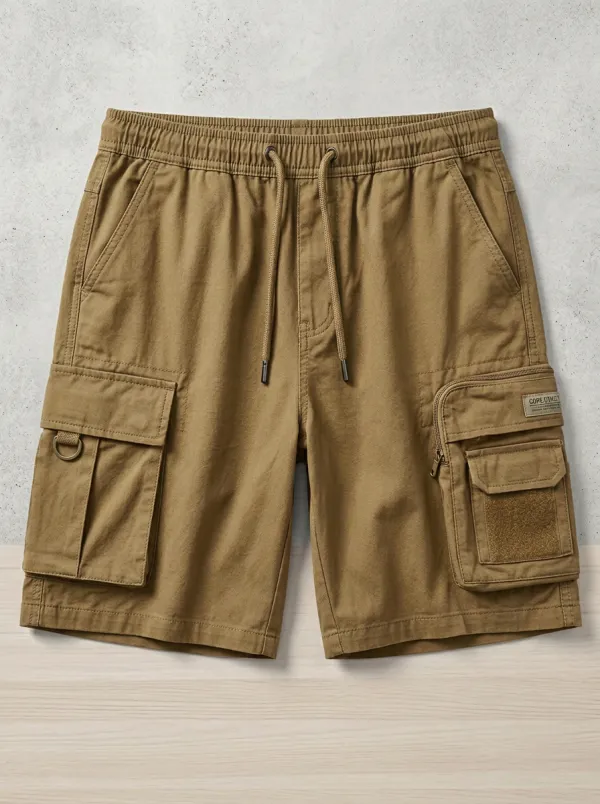 Functional-Look Multi-Pocket Casual Cargo Shorts