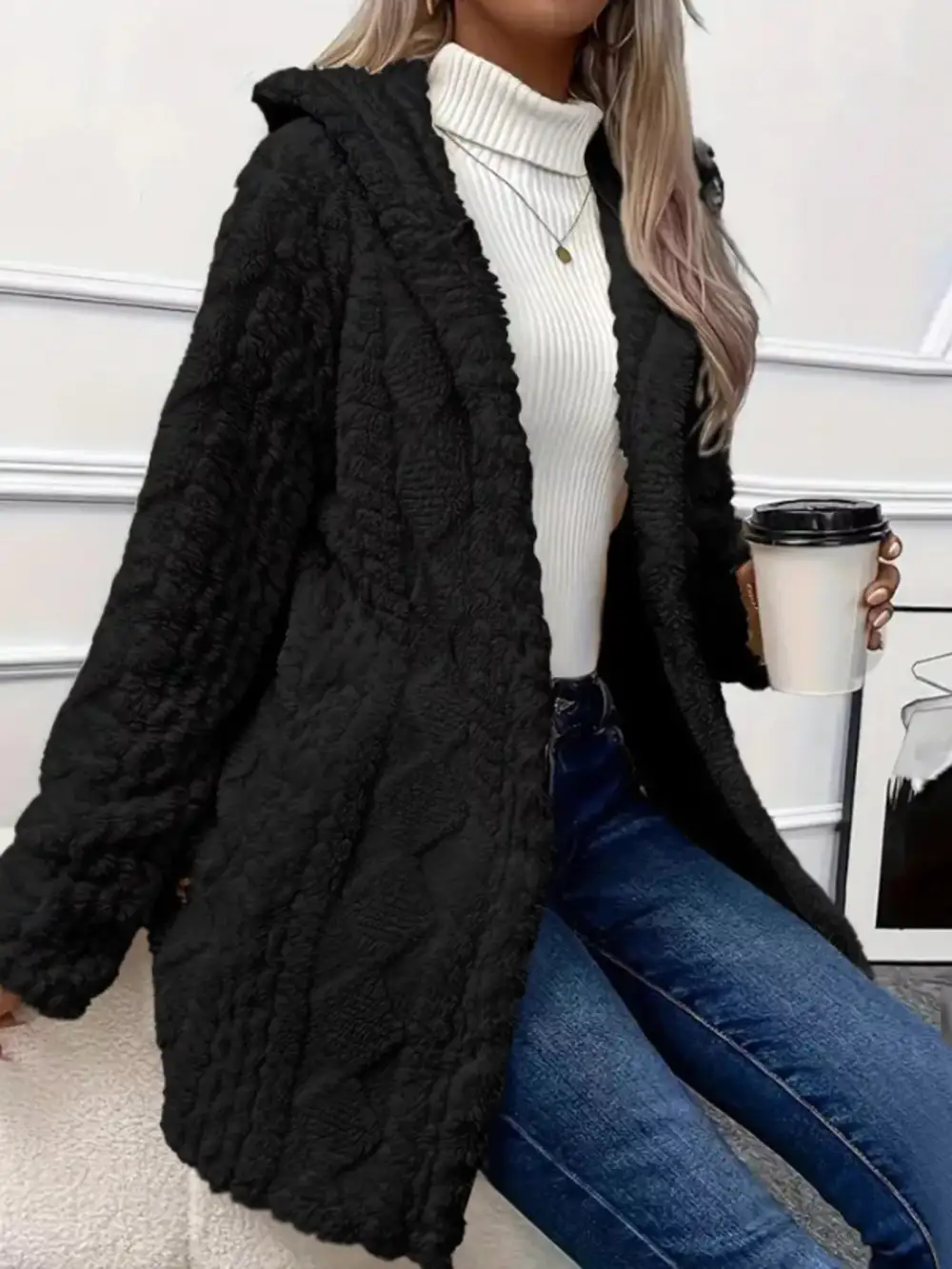 Full Size Button-down Hooded Outerwear Plus Size