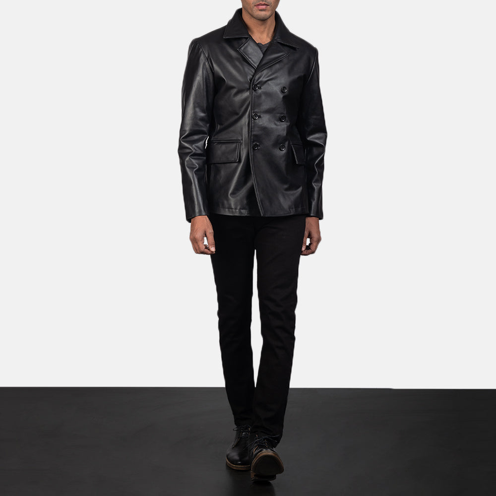 Men's Rugged Leather Coat Jacket
