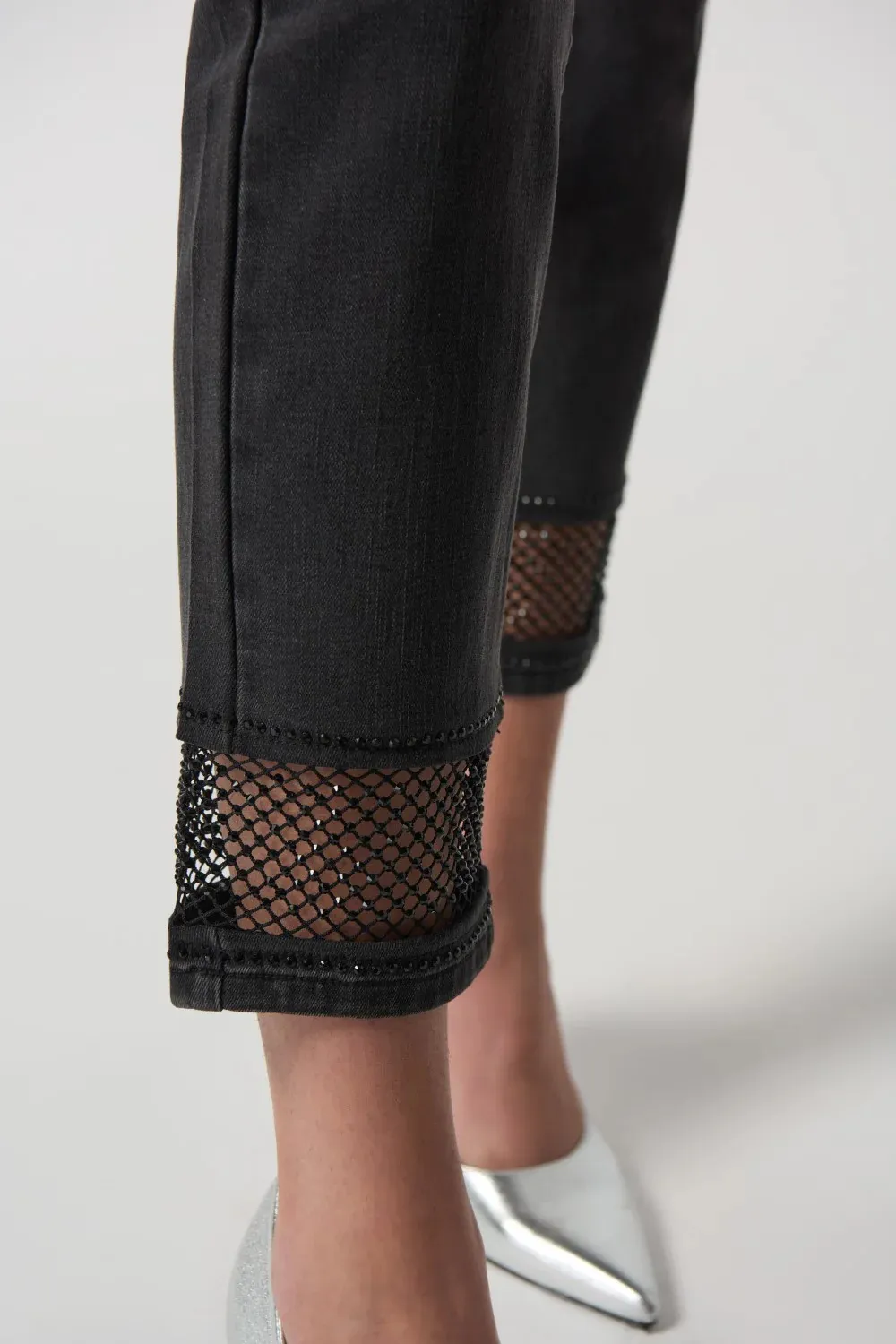 Black Distressed Ankle Jeans