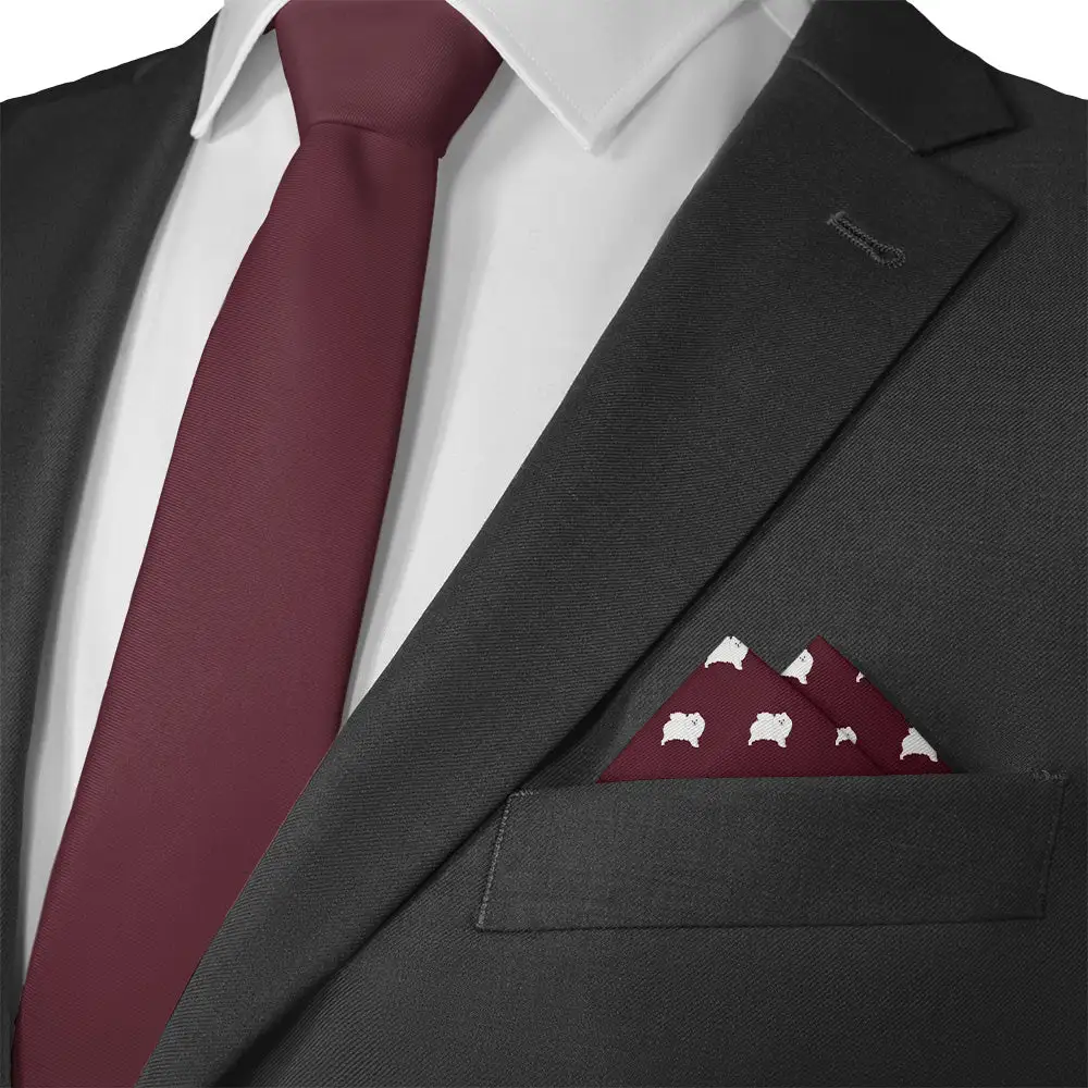 Clean Understated Animal Motif Dog Motif Pocket Square