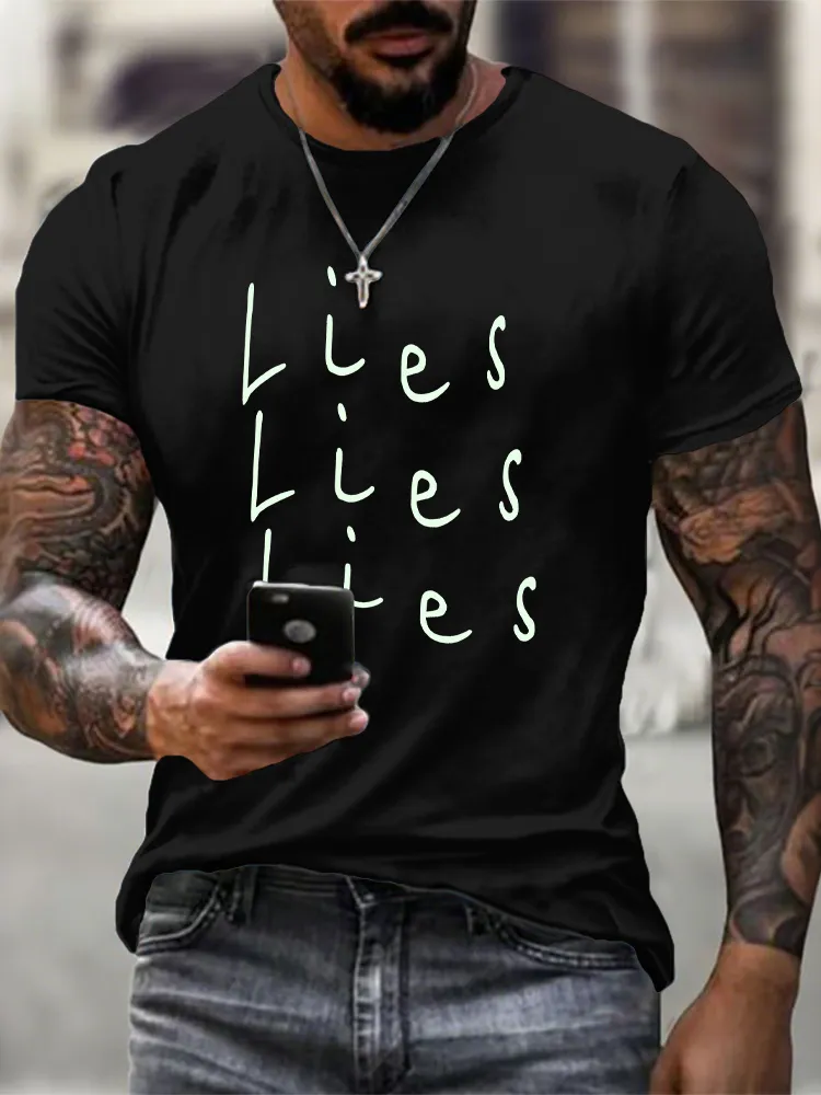 Crew Neck Morgan Wallen Lies Lies Lies T-Shirt