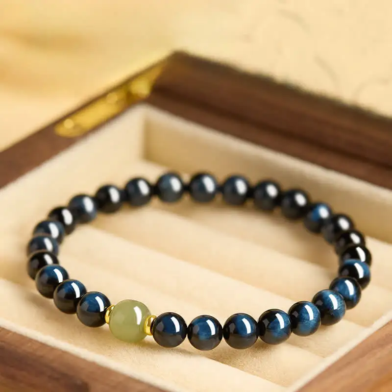 Tiger Eye Jade Round Beads Intuition Bracelet