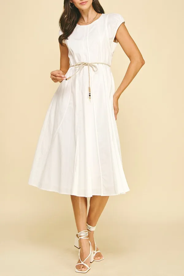 Rope Belt Midi Dress