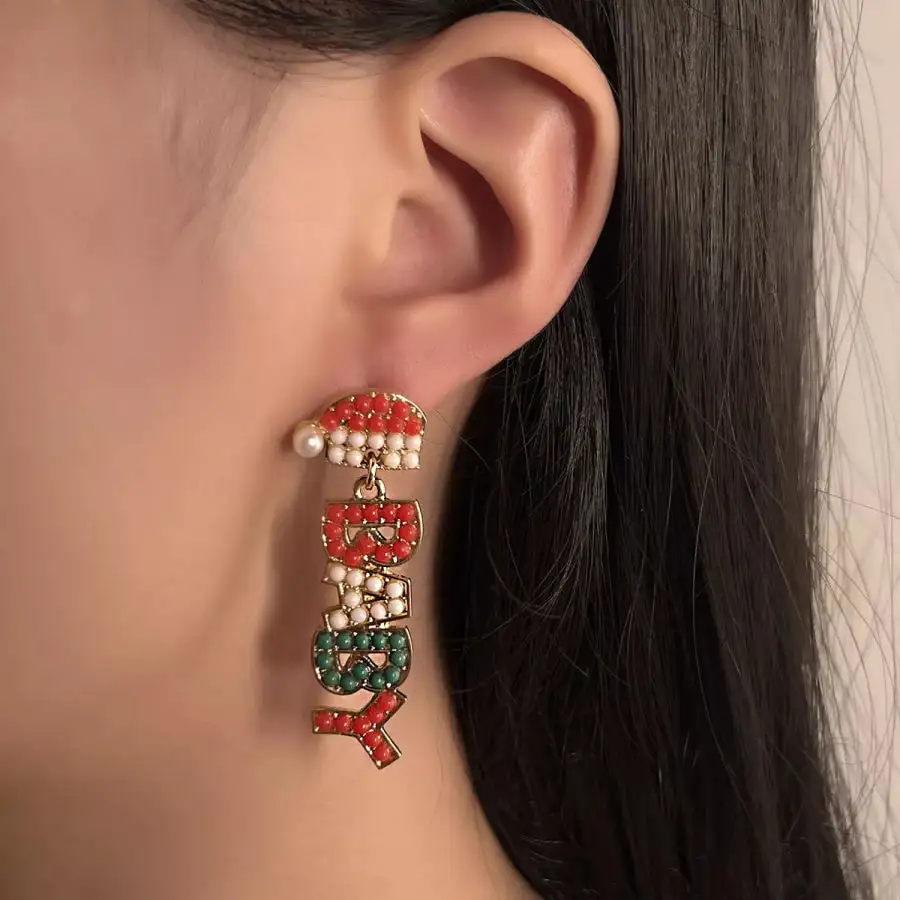Beaded Baby Drop Earrings