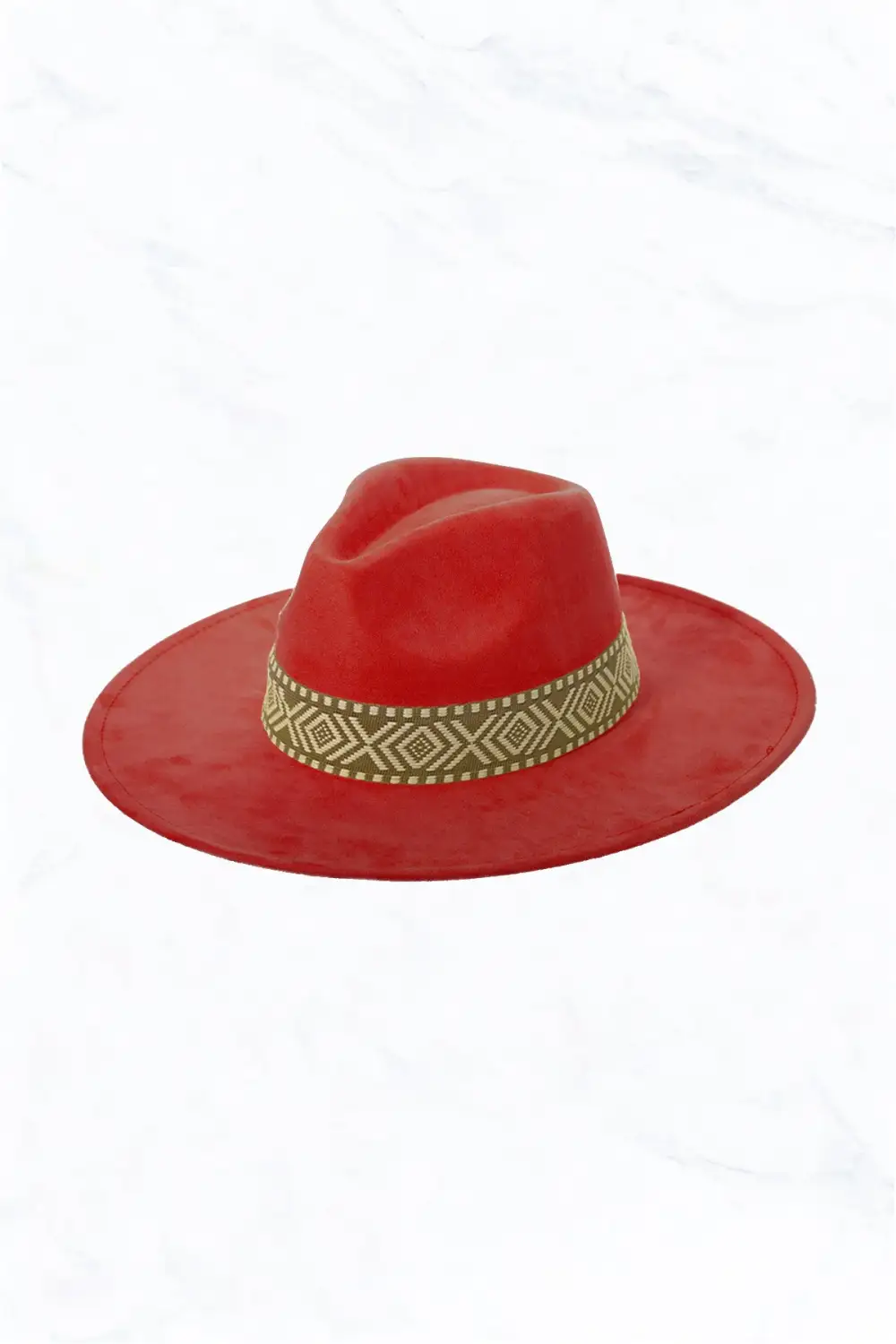 Suede Large Eaves Peach Top Fedora Hat