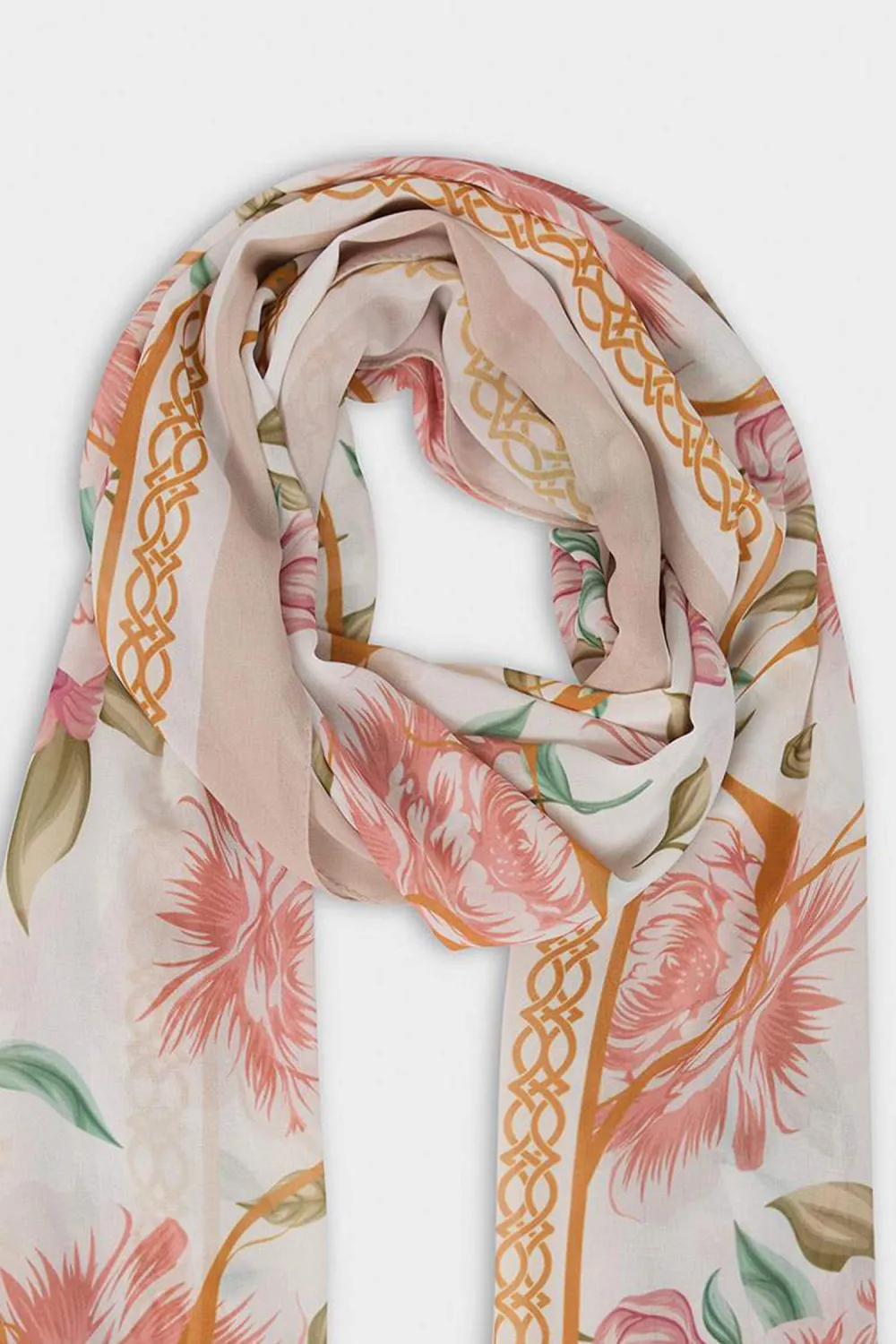 Ladies' Pink Floral Print Shawl
