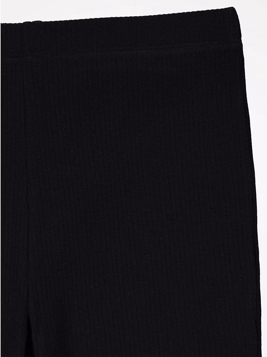 Navy Ribbed Kick Flare Trousers 2 Pack detail 2