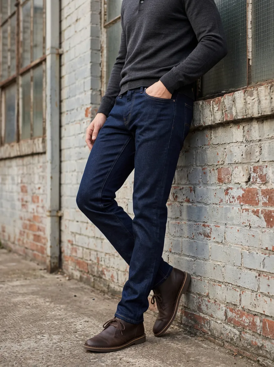 Men's Denim Slim Fit Jeans Featuring Five Pocket