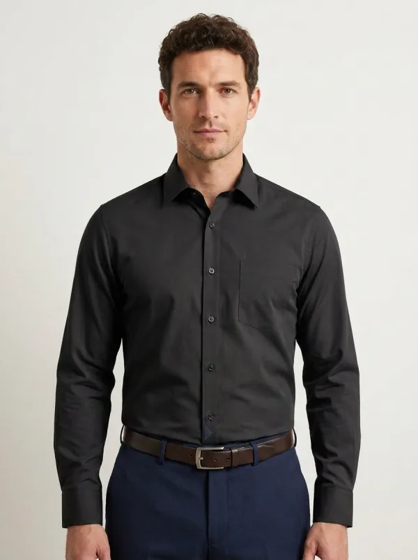 Men's Non-Iron Cotton Solid Sage Green Button Down Shirt