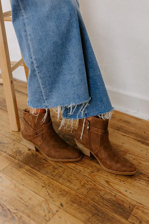 Streamlined Faux Leather Ankle Boots