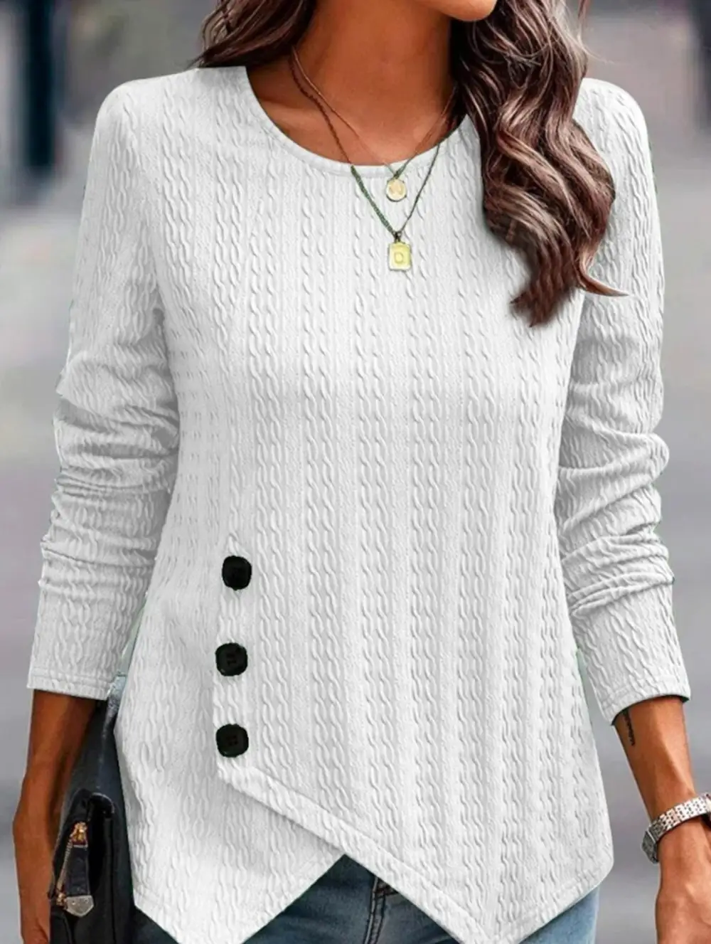 Jersey Crew Neck Top