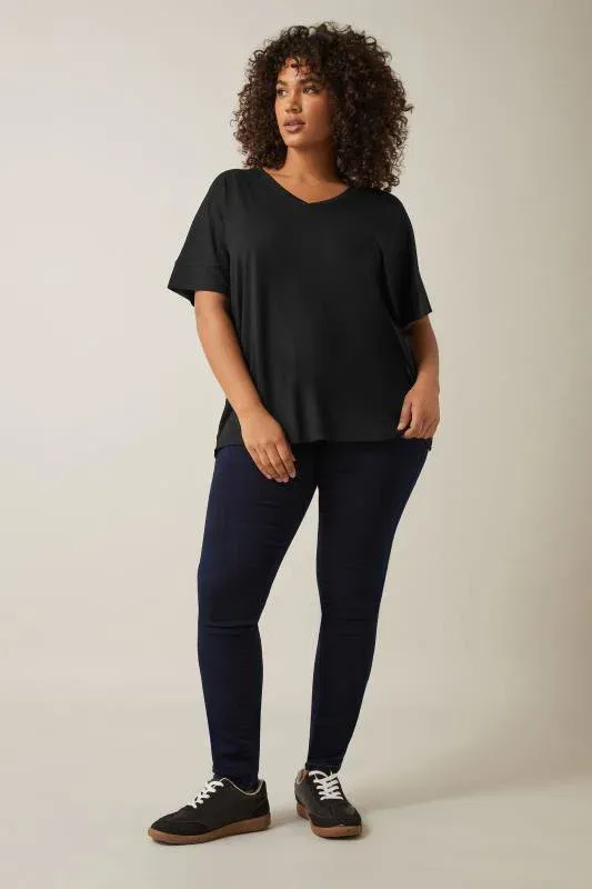 Black V-Neck Modal Rich T-Shirt