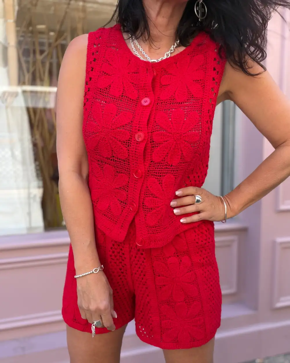 Elegant Cotton Crochet Blouse