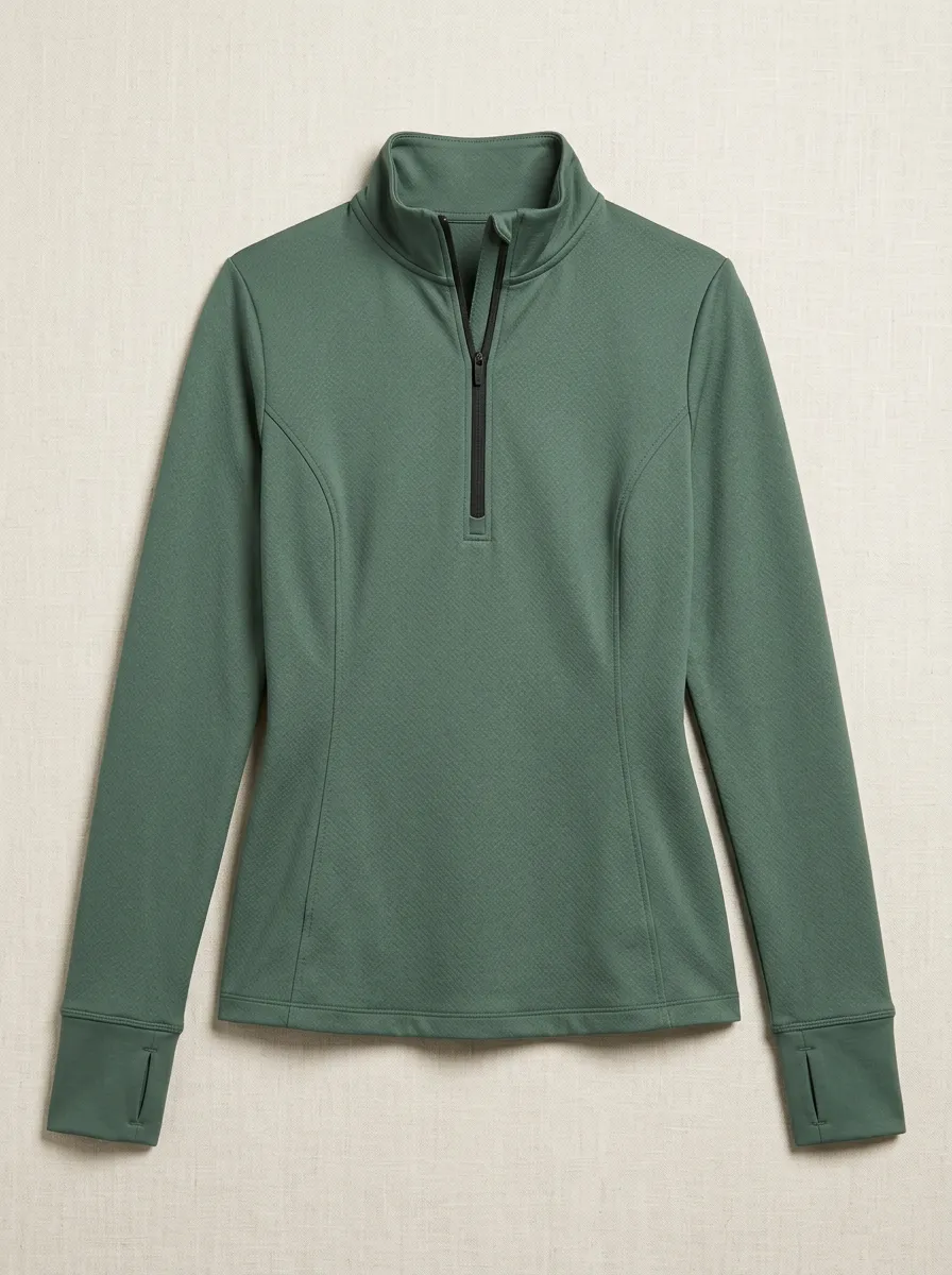 Women's Studio Athletic Quarter Zip Thumbhole Pullover Top