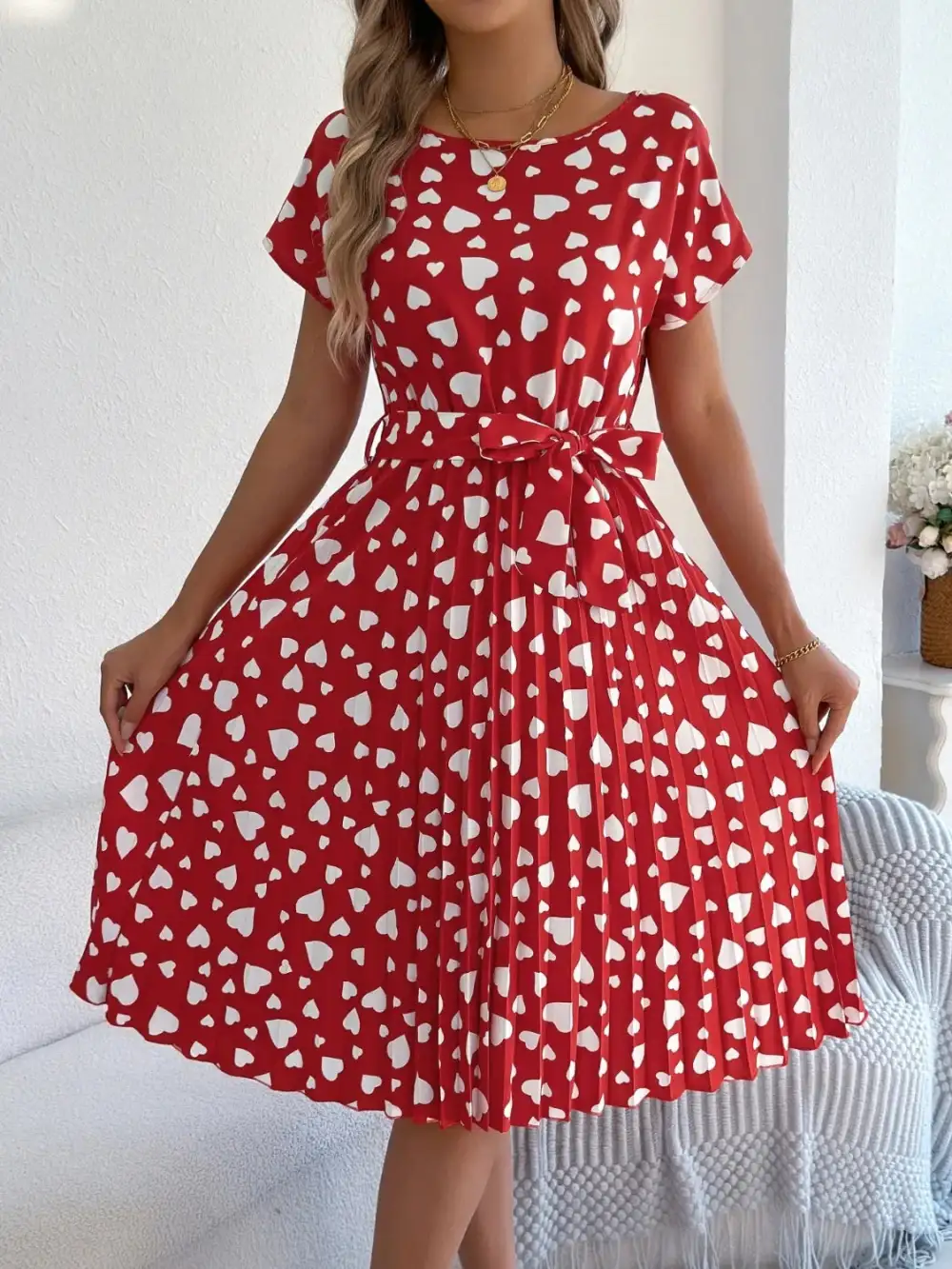 Everyday Tie Detail High Waist Dress