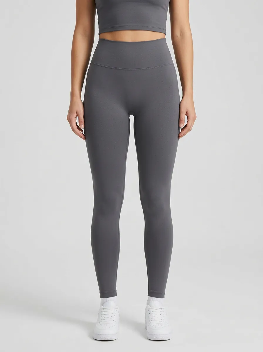 Women's Full-Length Seamless-Look Pocket-Free High-Rise Leggings
