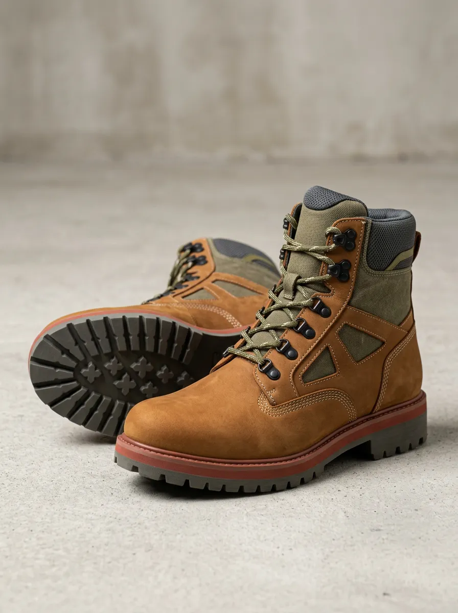 Unisex Outdoor Hiking Canvas Print Work Boots
