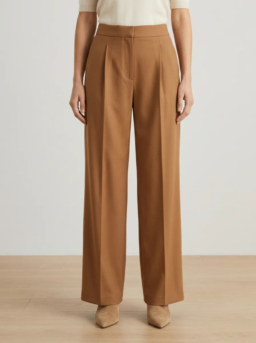 Refined Printed Wide-Leg Trousers
