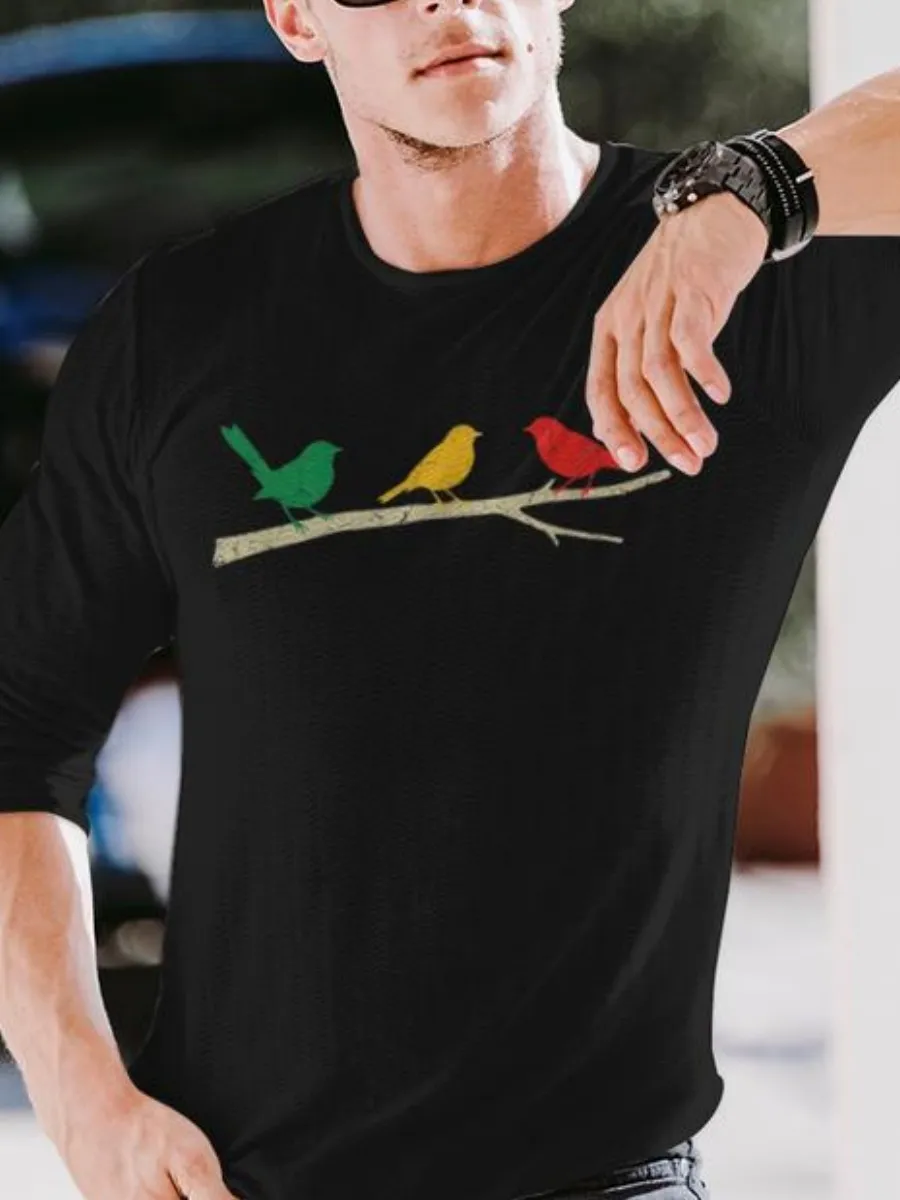 Minimalist Bird Printed T-Shirt