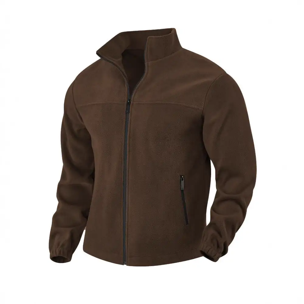 Zip-Front Fleece Casual Outerwear Jacket