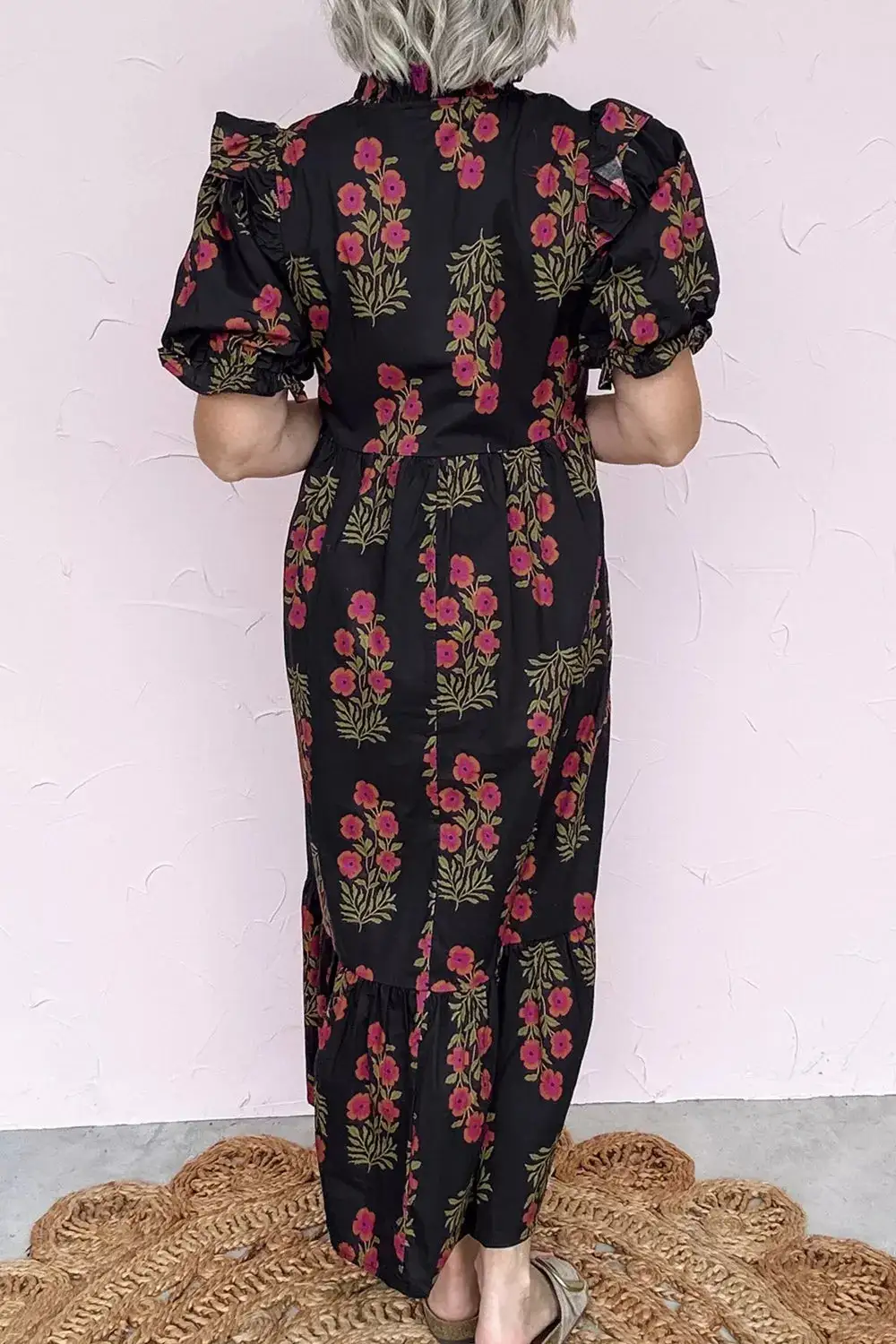 Floral Printed Tiered Maxi Dress