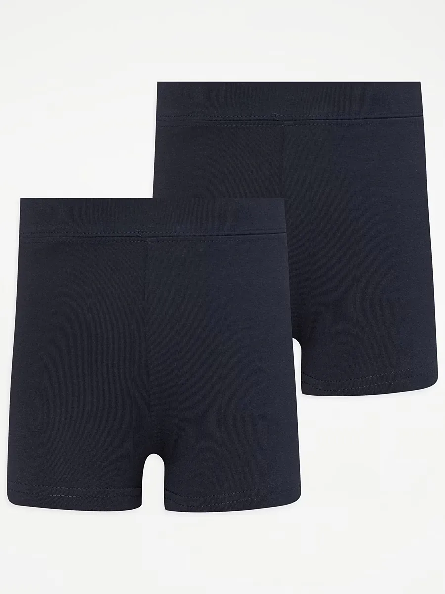 Navy Jersey Girls School Shorts 2 Pack