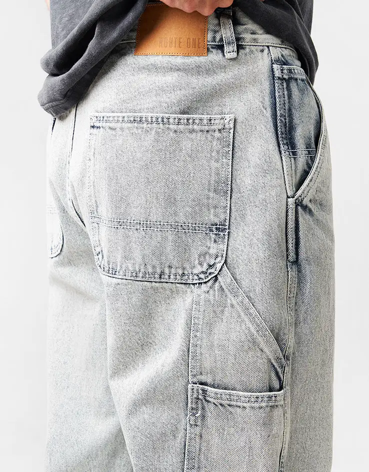 Everyday Light Stone Washed Baggy Carpenter Denim Jeans