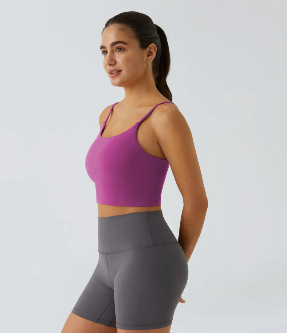 Basic Padded Workout Cropped Tank Top