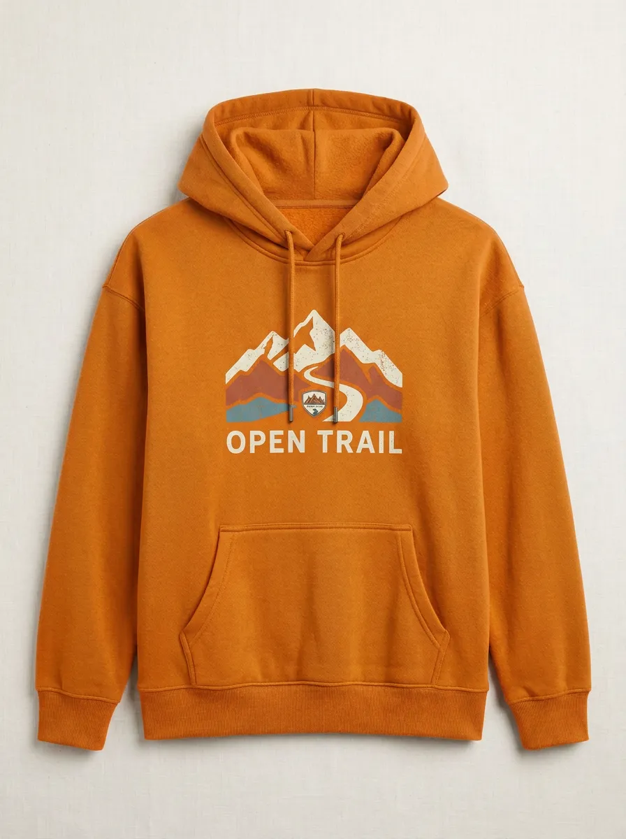 Unisex Hiking Lover Mountain Open Trail Printed Hoodie